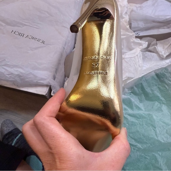 Jessica Rich Gold and Clear Fancy Stiletto Heels, Women’s Size 37/ US 7 - Picture 5 of 8